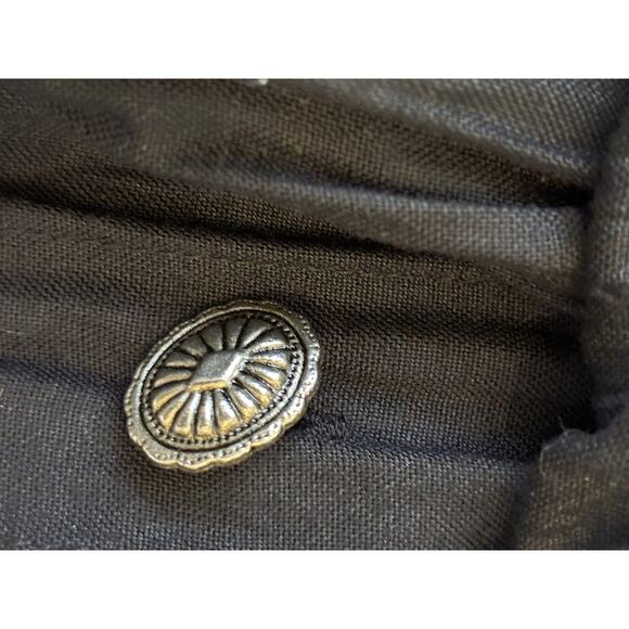 VTG Western Prairie Crinkle Maxi Skirt L Black Whimsygoth Boho Hippie Peasant 80 - Picture 6 of 16